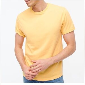 NWT J Crew Factory Men’s Washed Jersey Tee T-Shirt Size Medium in Yellow Cotton